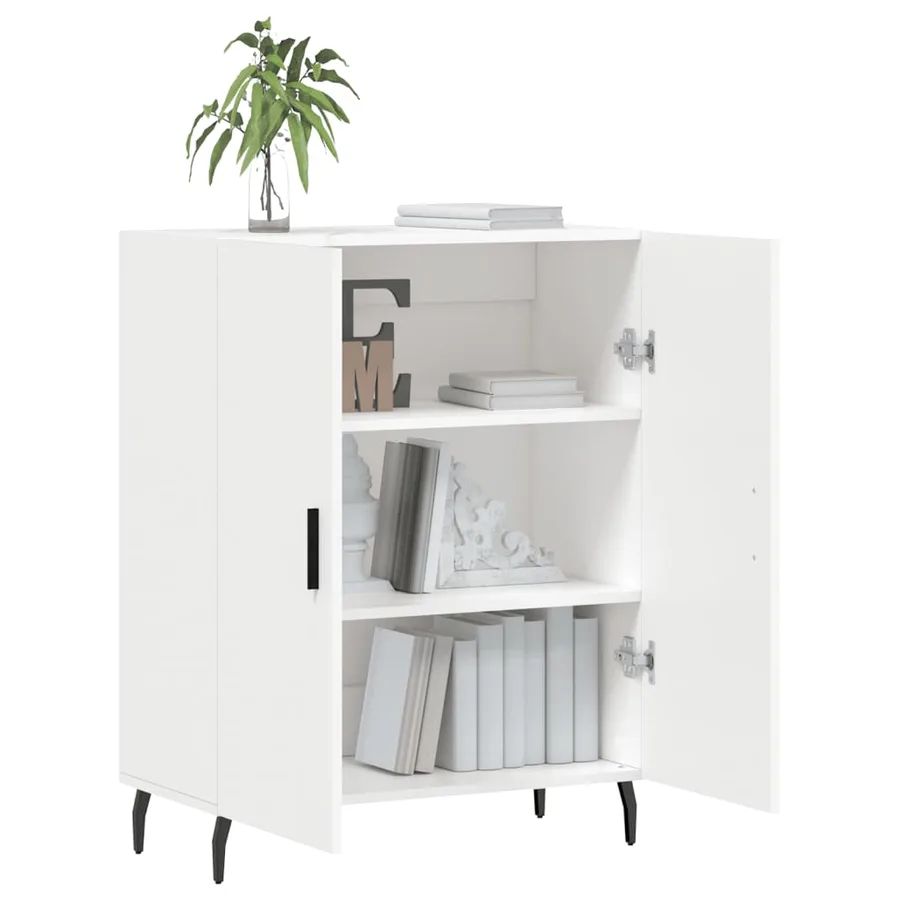 Buffet blanc 69,5x34x90 cm bois d'ingénierie - 4