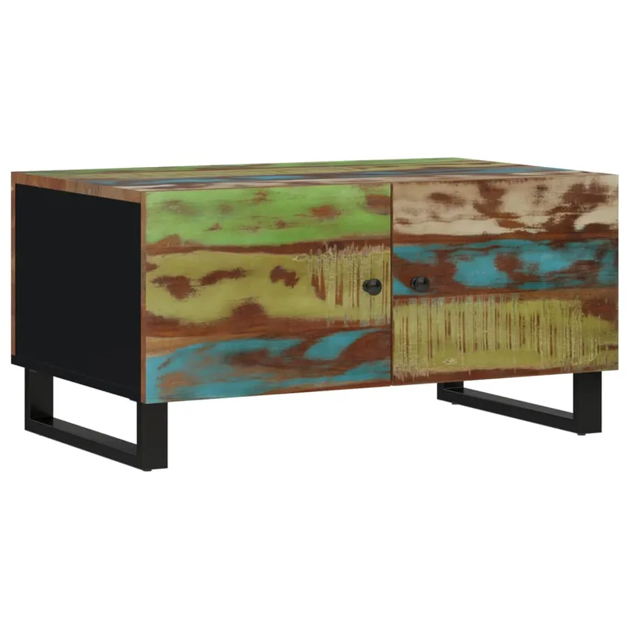 Table basse 80x50x40 cm Bois de récupération et d'ingénierie - 11