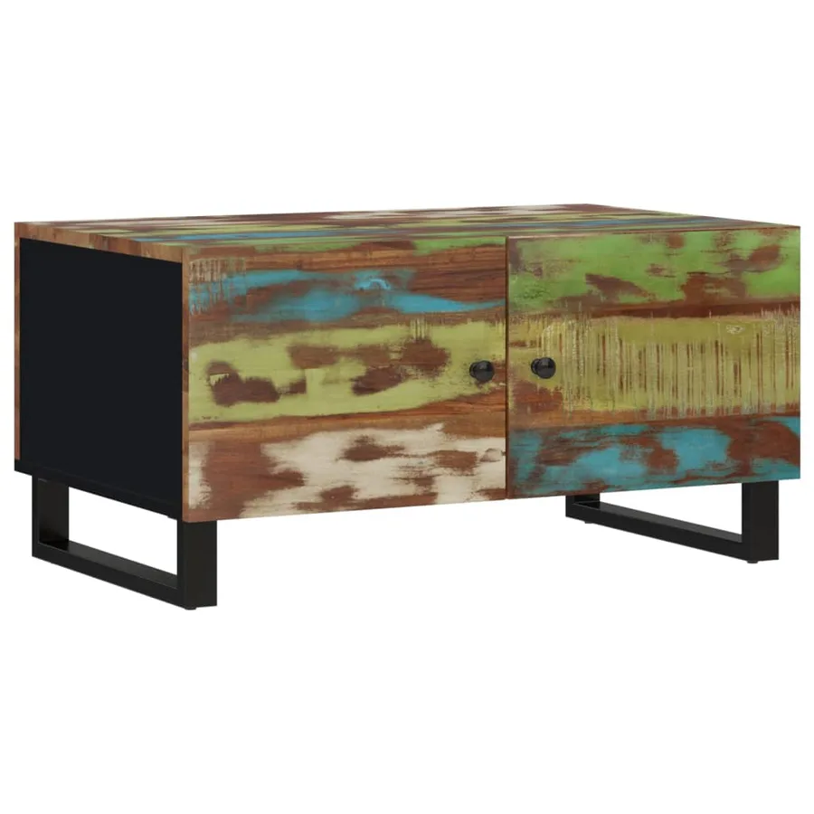 Table basse 80x50x40 cm Bois de récupération et d'ingénierie - 12