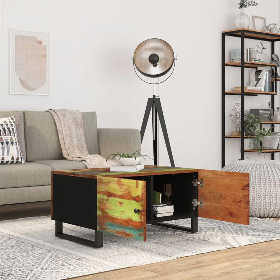 Table basse 80x50x40 cm Bois de récupération et d'ingénierie - 3