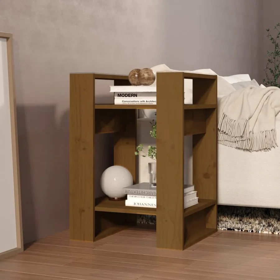 Bibliothèque/Séparateur de pièce Marron miel 41x35x57 cm Pin - 6