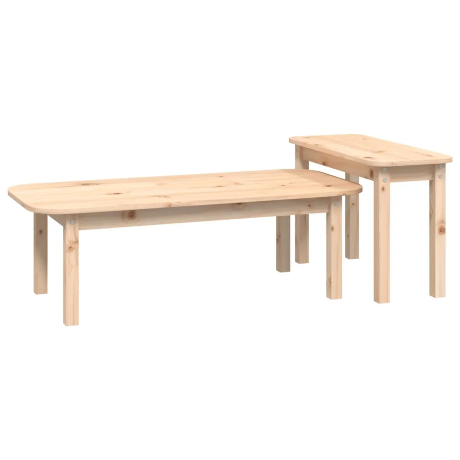 Ensemble de tables basses 2 pcs Bois massif de pin - 4
