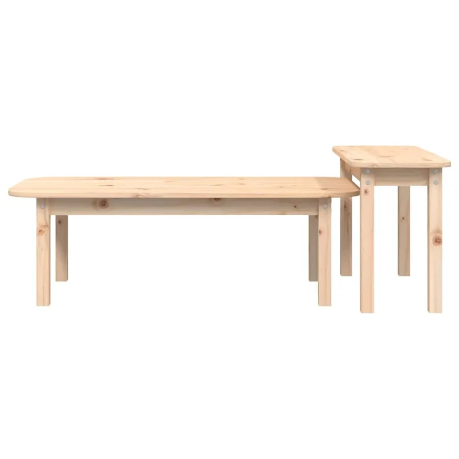Ensemble de tables basses 2 pcs Bois massif de pin - 5