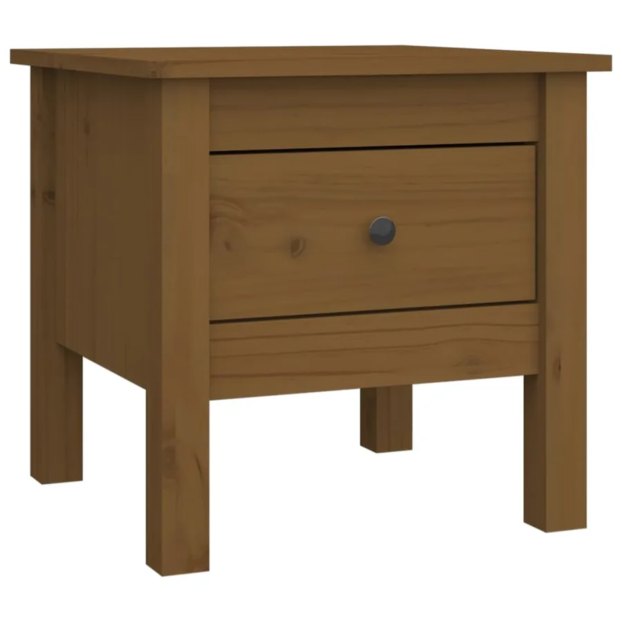 Tables d'appoint 2pcs Marron miel 40x40x39cm Bois massif de pin - 3
