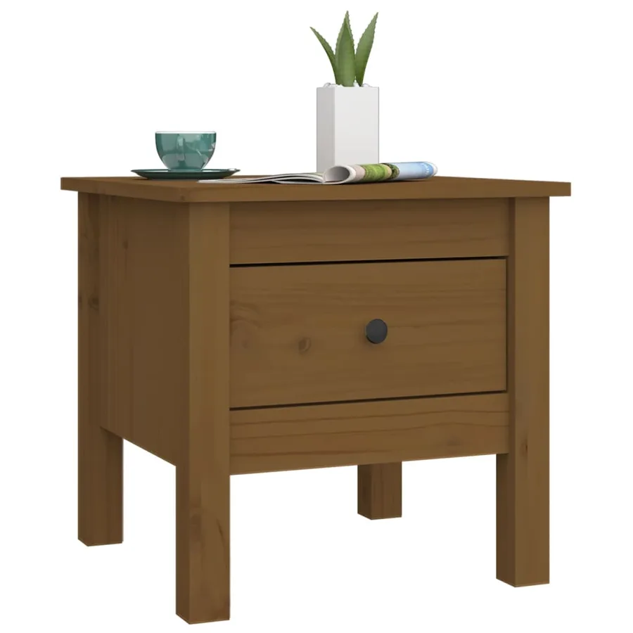 Tables d'appoint 2pcs Marron miel 40x40x39cm Bois massif de pin - 6