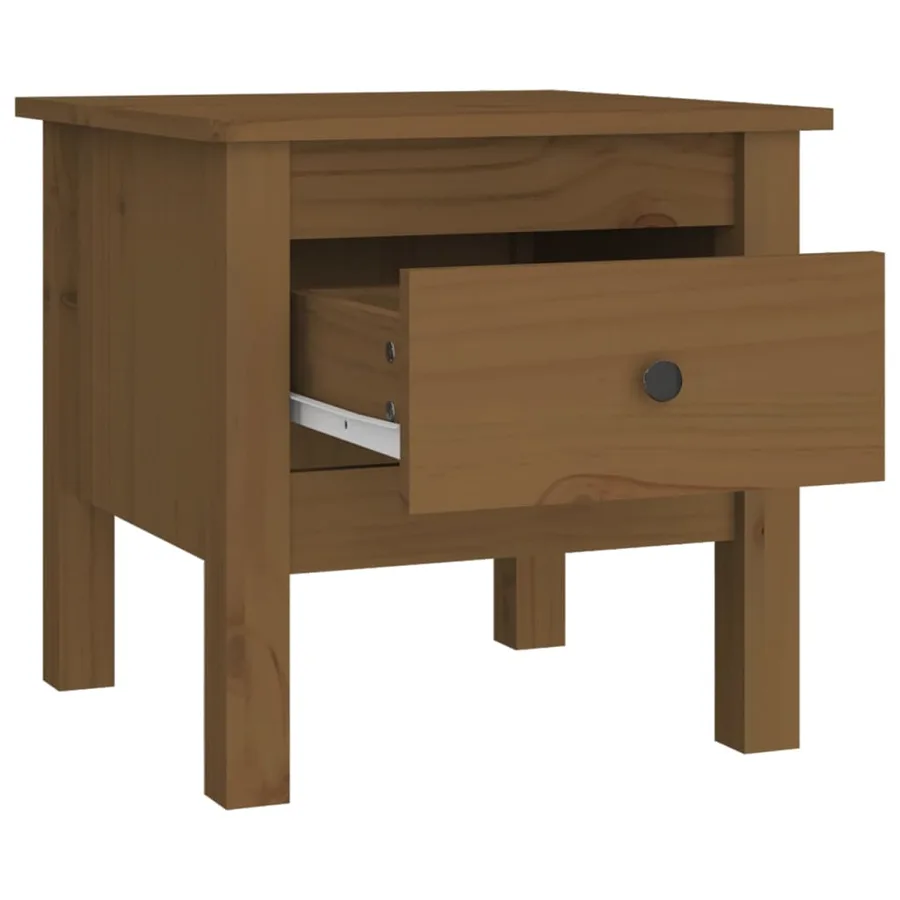 Tables d'appoint 2pcs Marron miel 40x40x39cm Bois massif de pin - 9