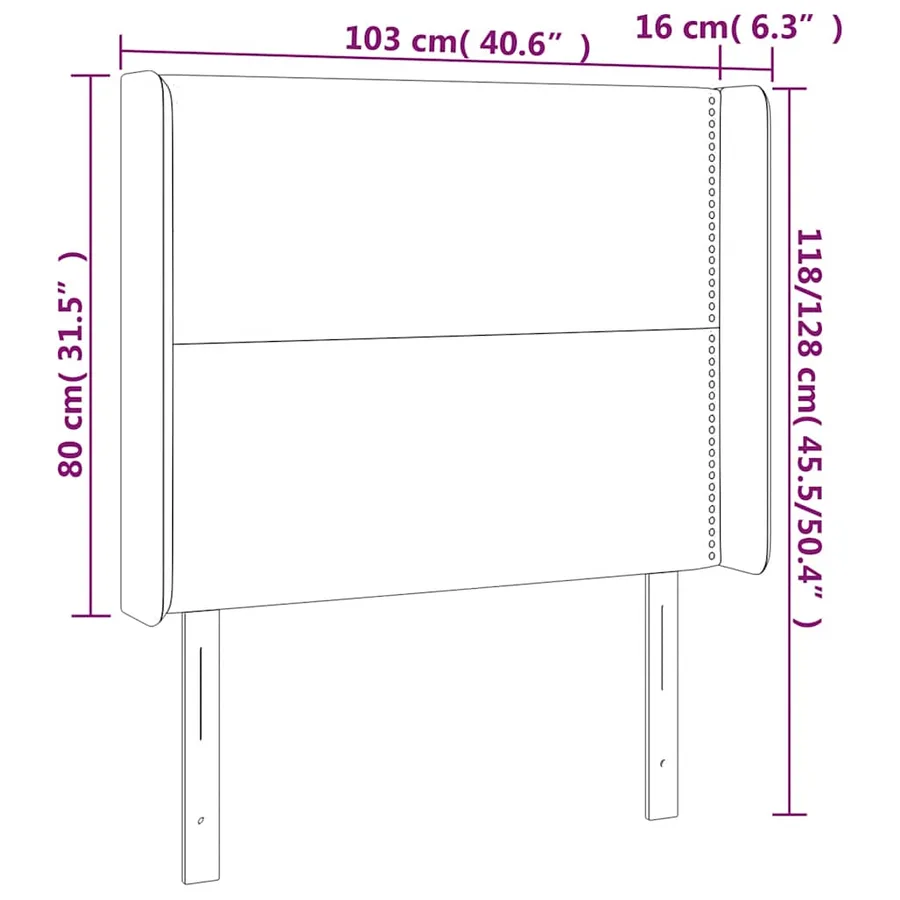 Tête de lit à LED Vert foncé 103x16x118/128 cm Velours - 7