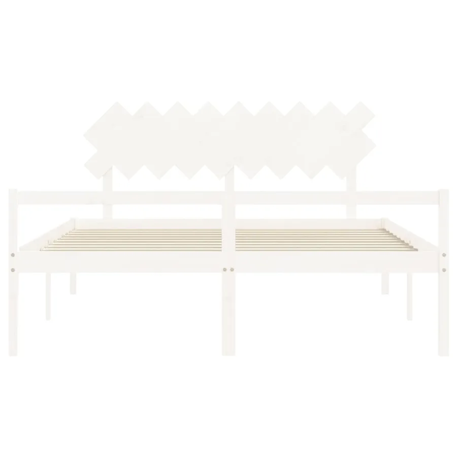 Lit pour personne âgée sans matelas blanc bois massif - 6