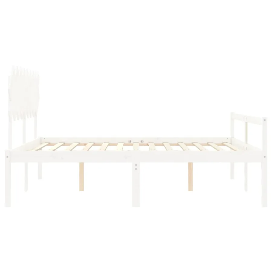 Lit pour personne âgée sans matelas blanc bois massif - 7