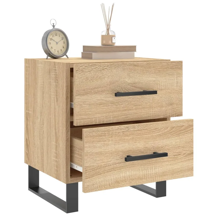 Tables de chevet 2 pcs chêne sonoma 40x35x47,5 cm - 4