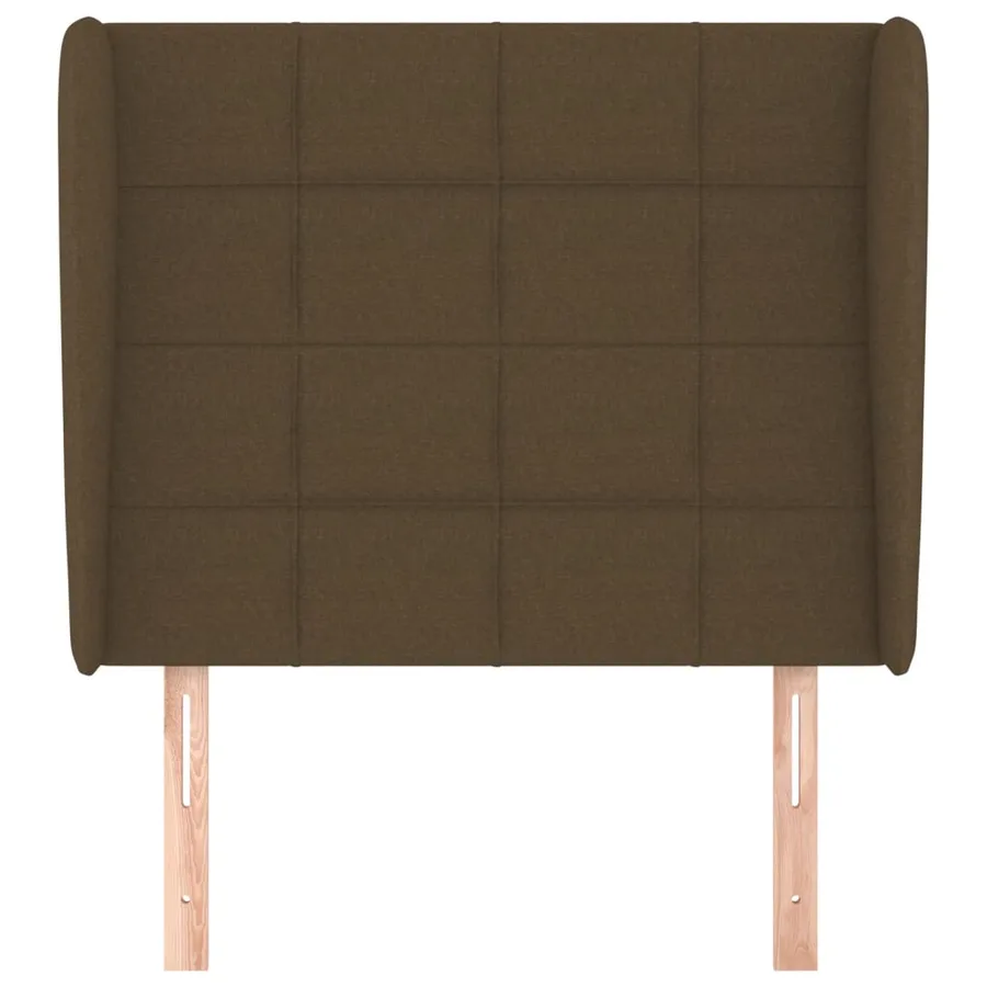 Tête de lit avec oreilles Marron foncé 103x23x118/128 cm Tissu - 3