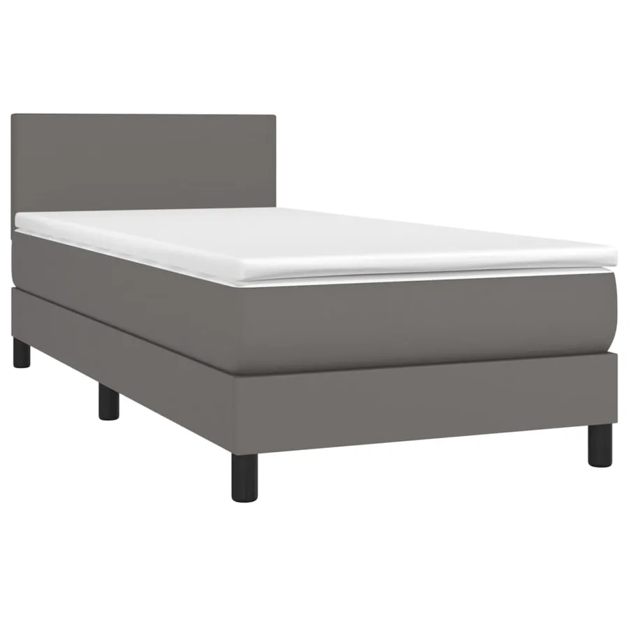 Sommier à lattes de lit avec matelas et LED Gris 80x200 cm - 3