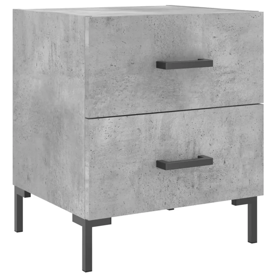 Table de chevet gris béton 40x35x47,5 cm bois d’ingénierie - 2