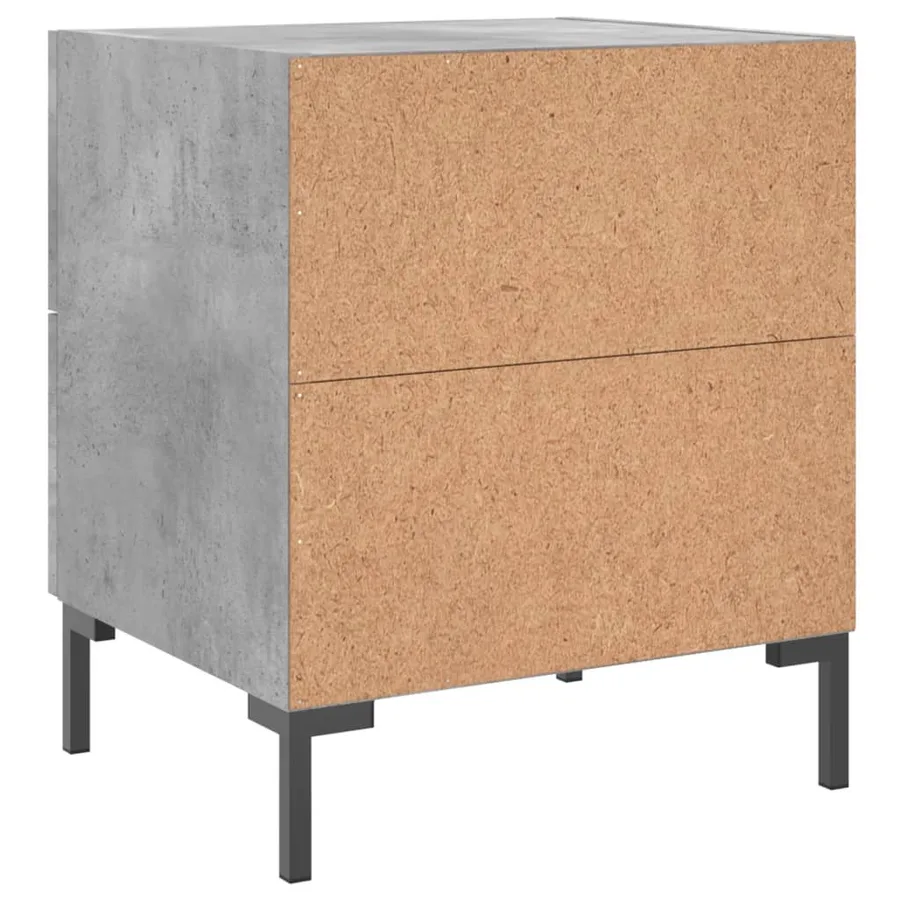 Table de chevet gris béton 40x35x47,5 cm bois d’ingénierie - 8