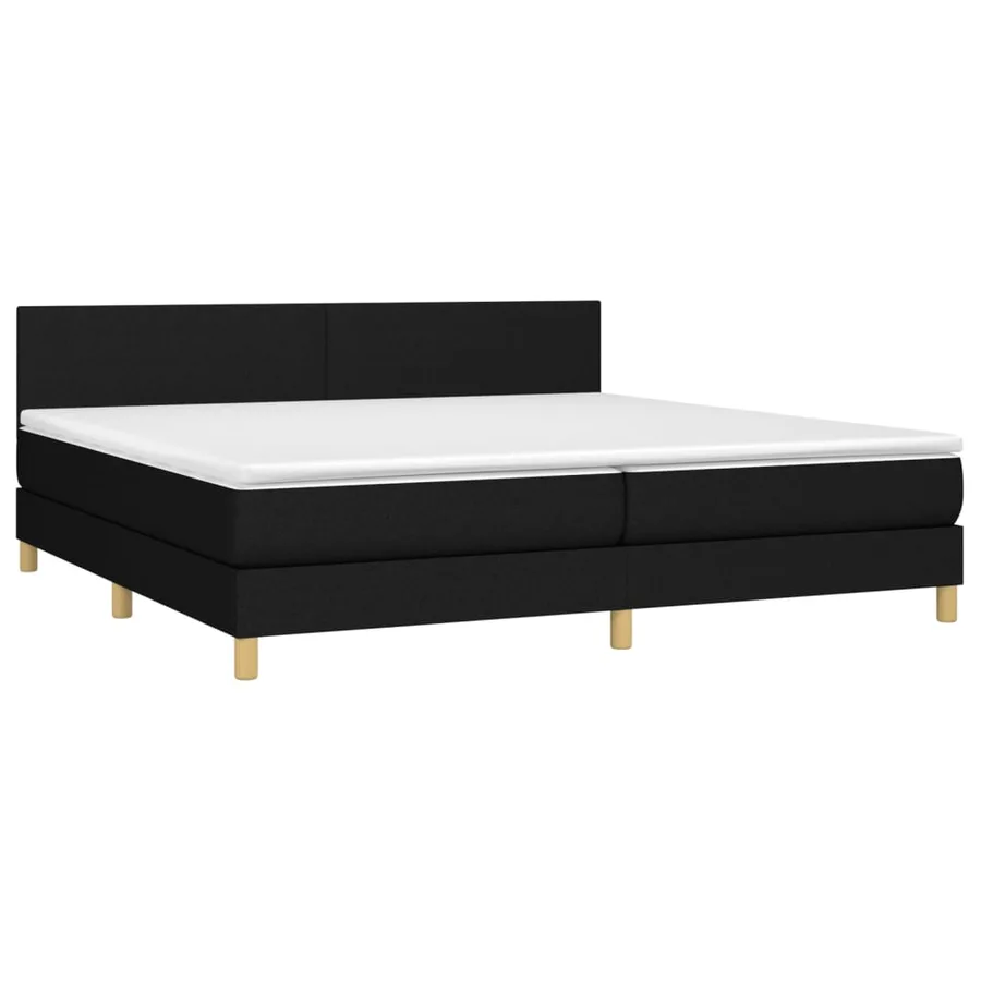 Sommier à lattes de lit avec matelas Noir 200x200 cm Tissu - 3