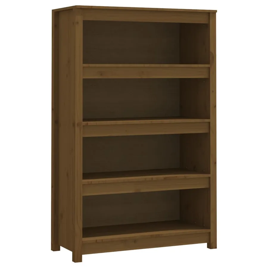Bibliothèque Marron miel 80x35x126 cm Bois de pin massif - 2