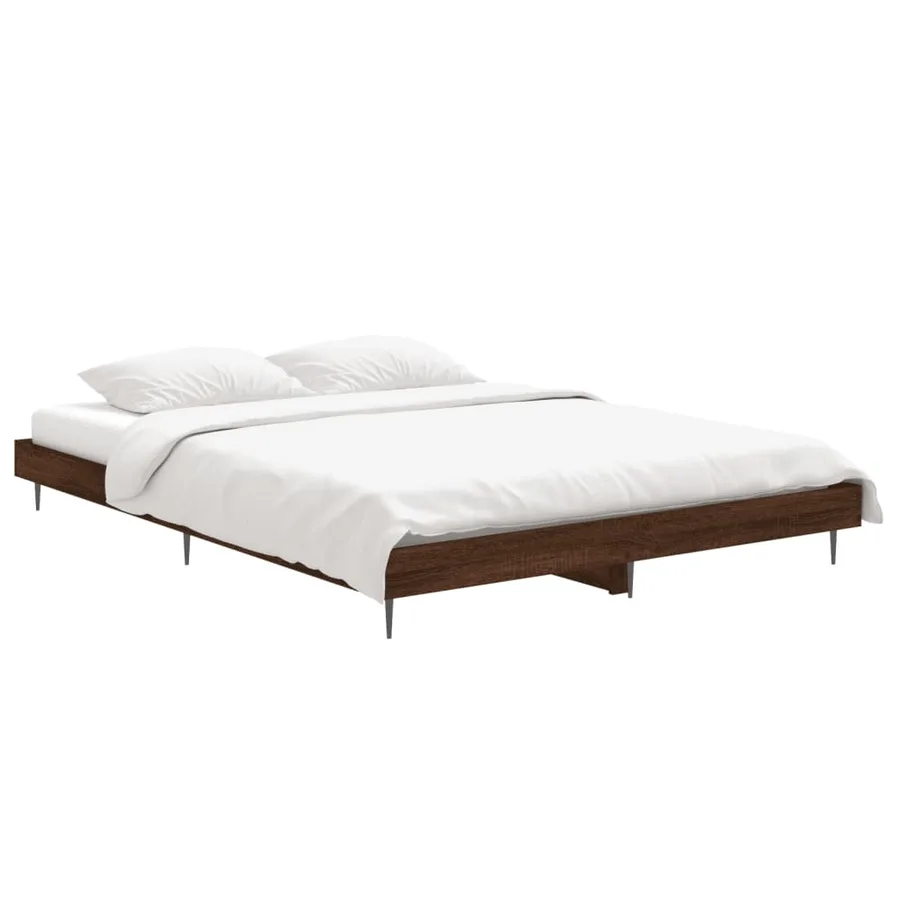 Cadre de lit sans matelas chêne marron 135x190 cm - 3