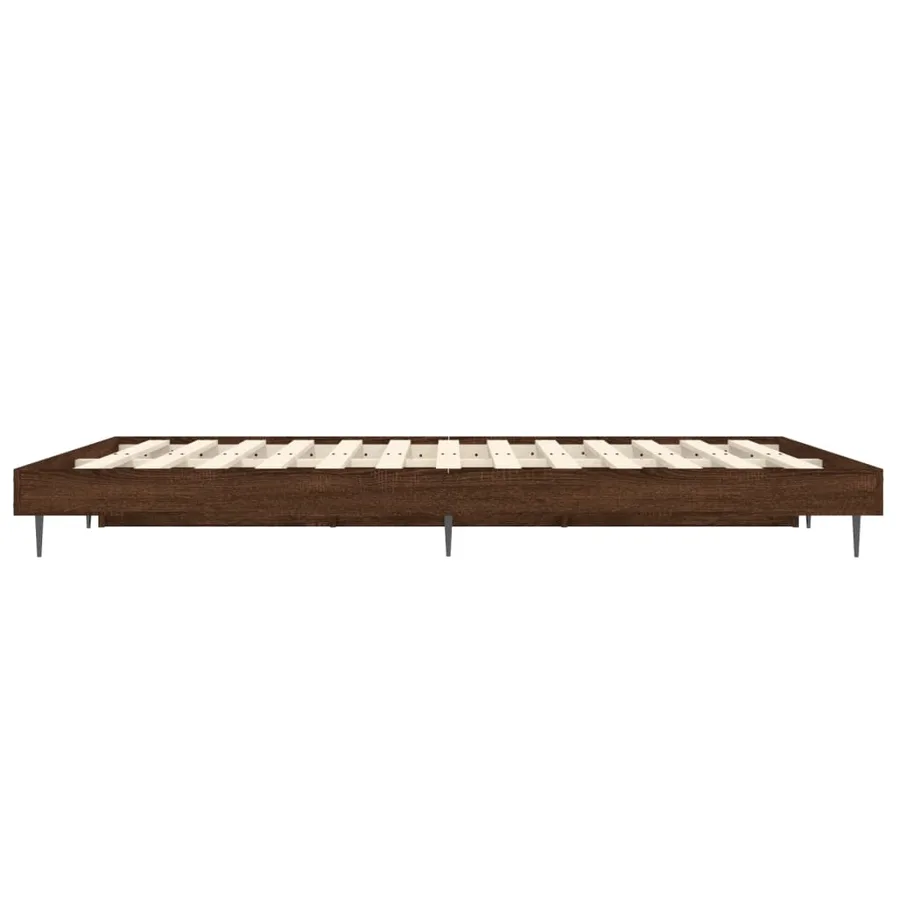 Cadre de lit sans matelas chêne marron 135x190 cm - 7