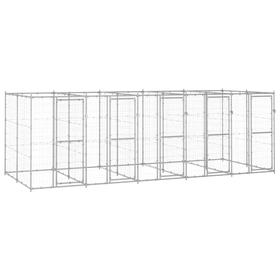 Chenil extérieur Acier galvanisé 12,1 m²