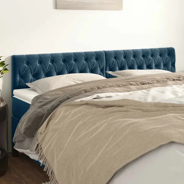 Têtes de lit Bleu foncé 180 x 7 x 78/88 cm Velours