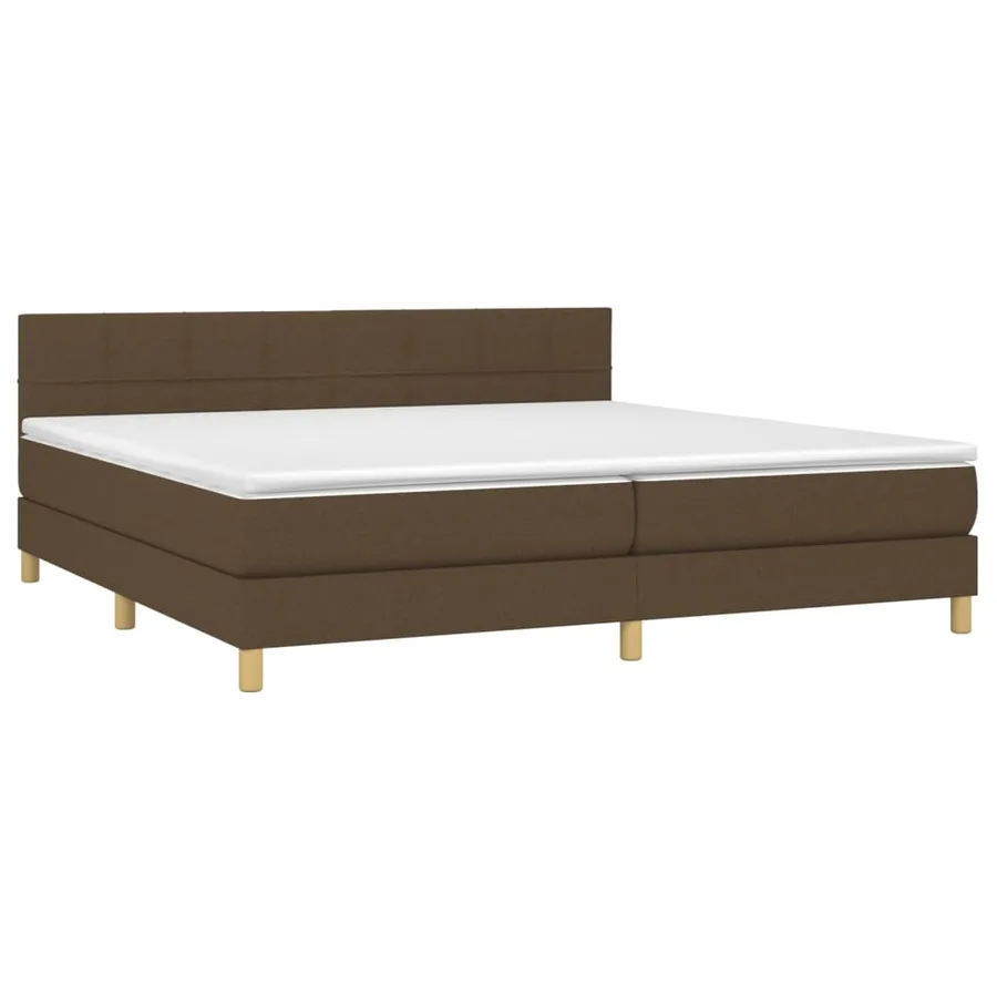 Sommier à lattes de lit matelas et LED Marron foncé 200x200 cm - 3