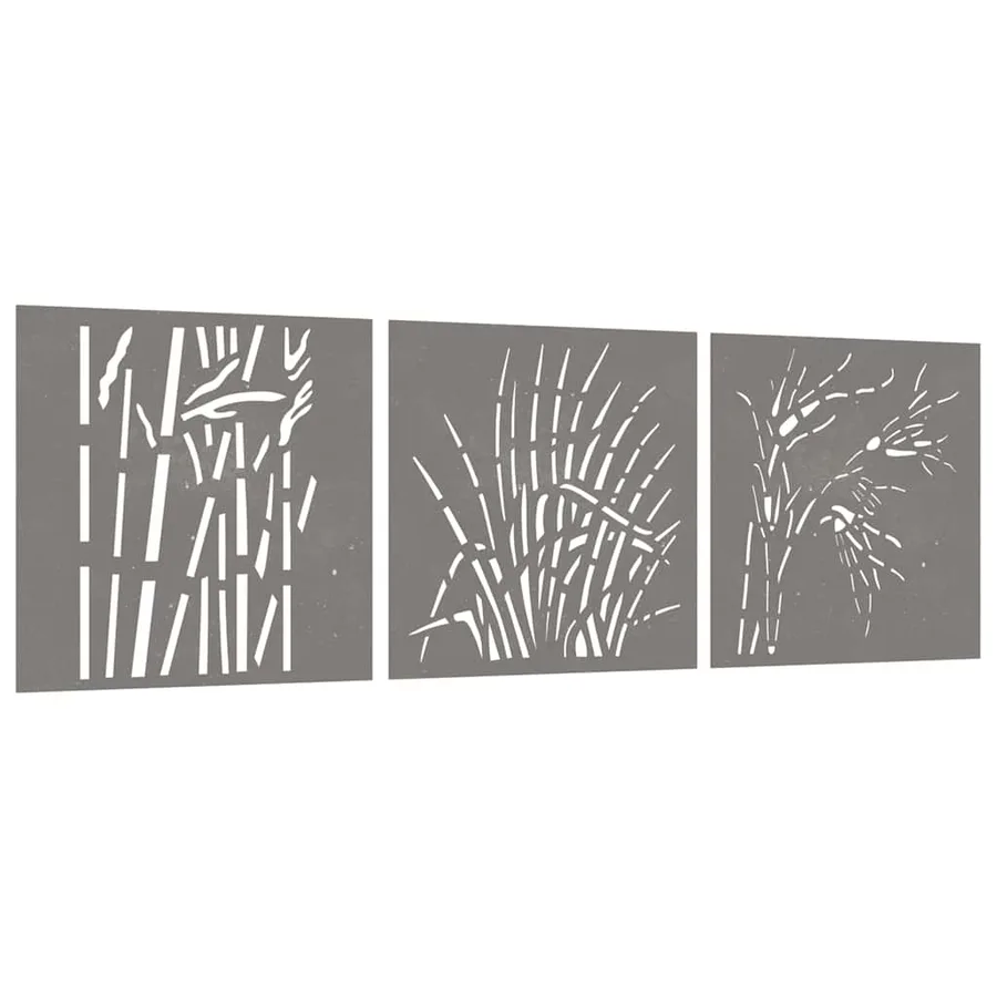 Décorations murales jardin 3 pcs 55x55 cm design d'herbe - 3