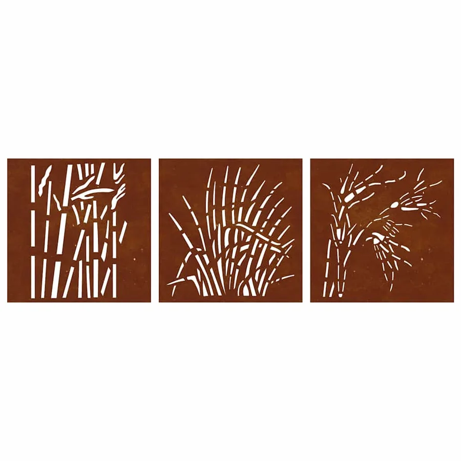 Décorations murales jardin 3 pcs 55x55 cm design d'herbe - 4