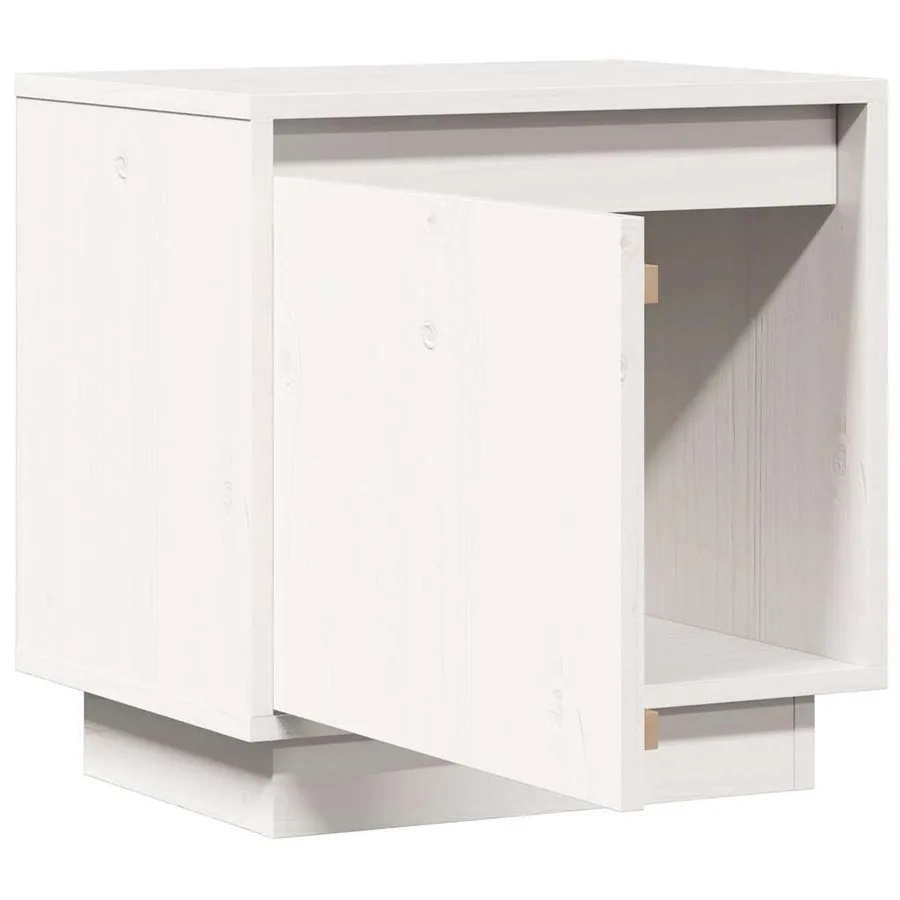Table de chevet Blanc 40x30x40 cm Bois de pin solide - 5