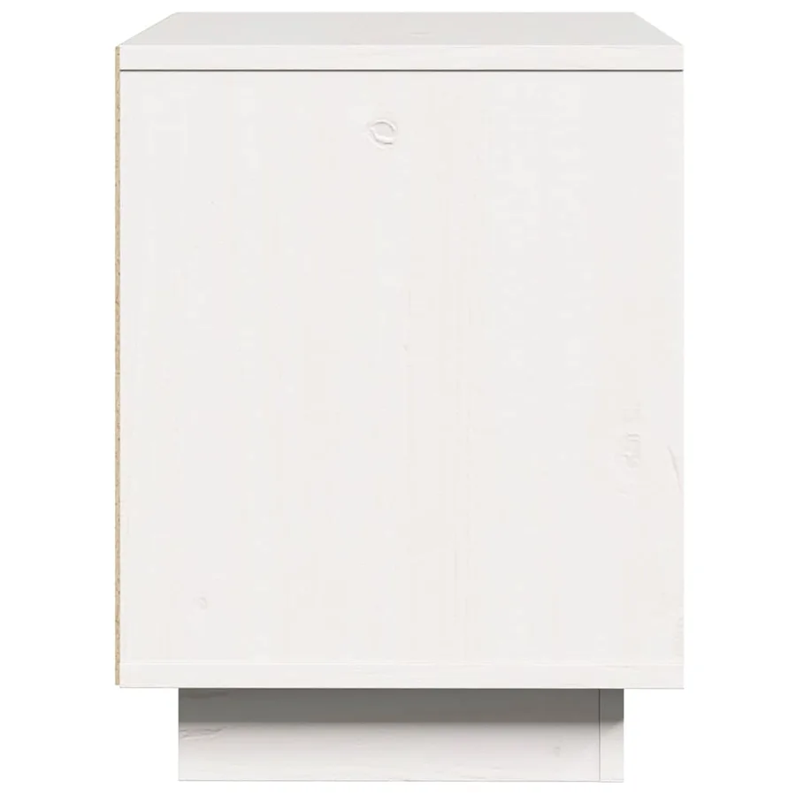 Table de chevet Blanc 40x30x40 cm Bois de pin solide - 6