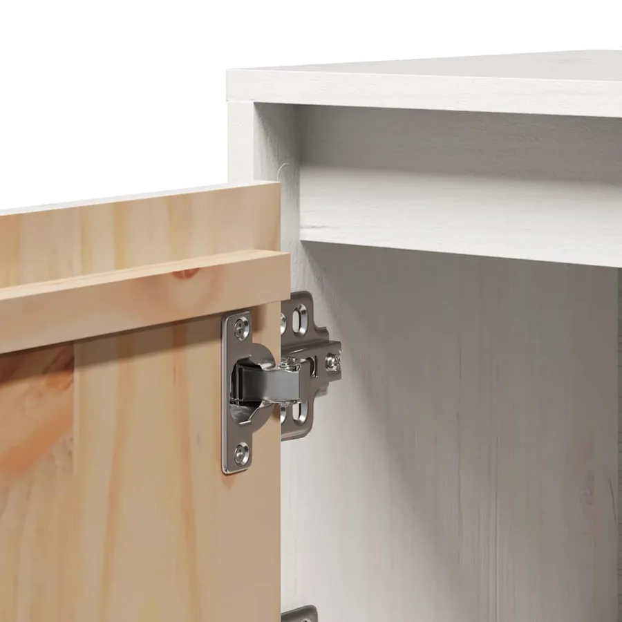 Table de chevet Blanc 40x30x40 cm Bois de pin solide - 9