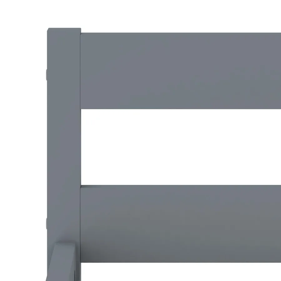 Cadre de lit sans matelas gris bois massif de pin 100x200 cm - 5