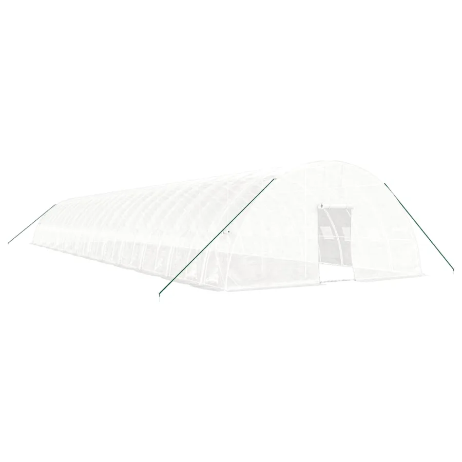 Serre avec cadre en acier blanc 144 m² 24x6x2,85 m - 2