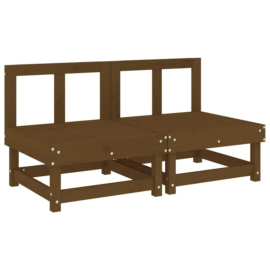 Canapés centraux avec coussins 2 pcs marron miel - 3