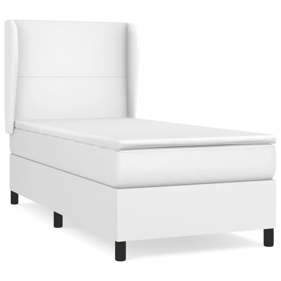 Sommier à lattes de lit avec matelas Blanc 90x200 cm Similicuir - 2