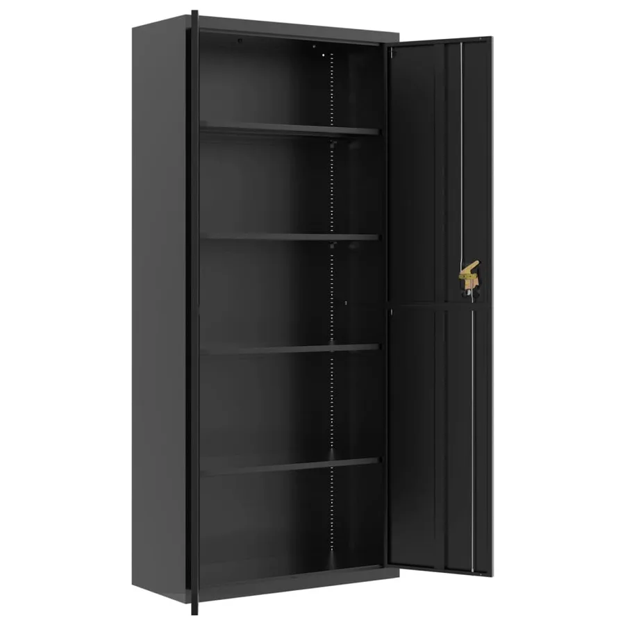 Classeur noir 90x40x200 cm acier - 4