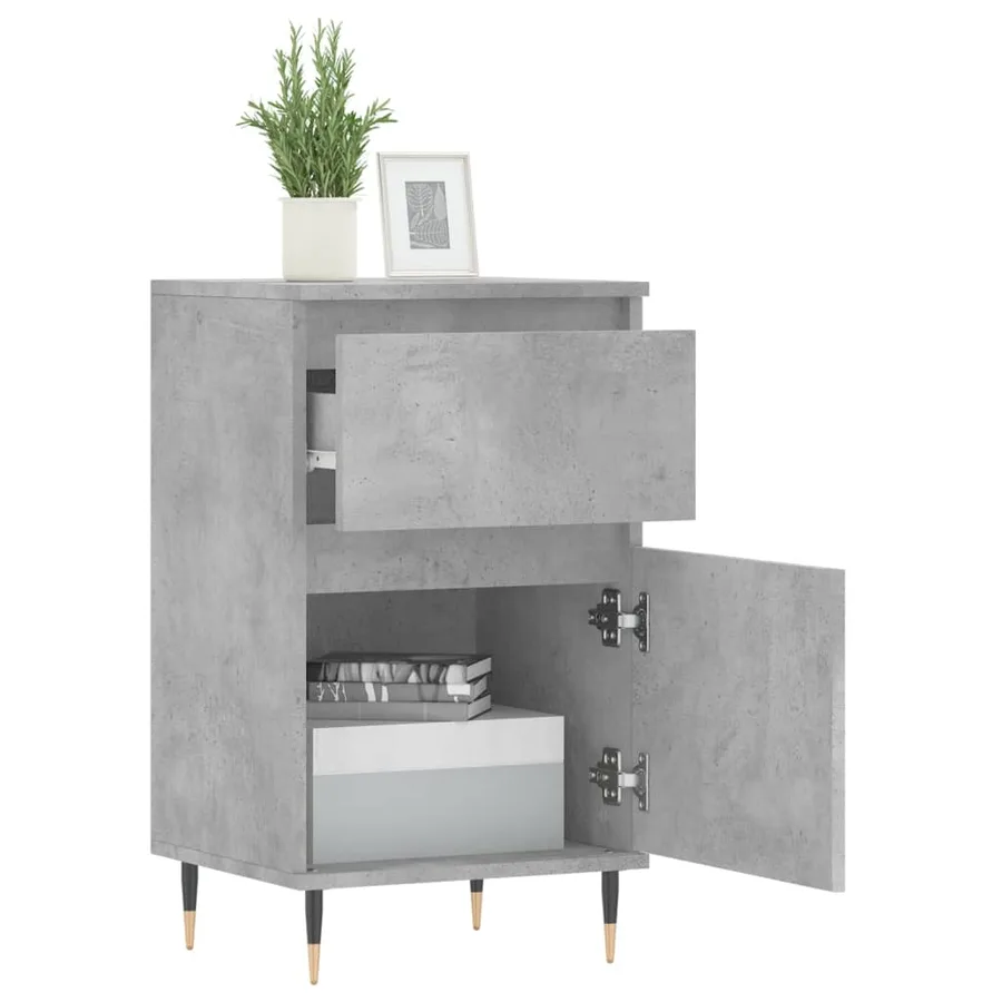Buffets 2 pcs gris béton 40x35x70 cm bois d'ingénierie - 4