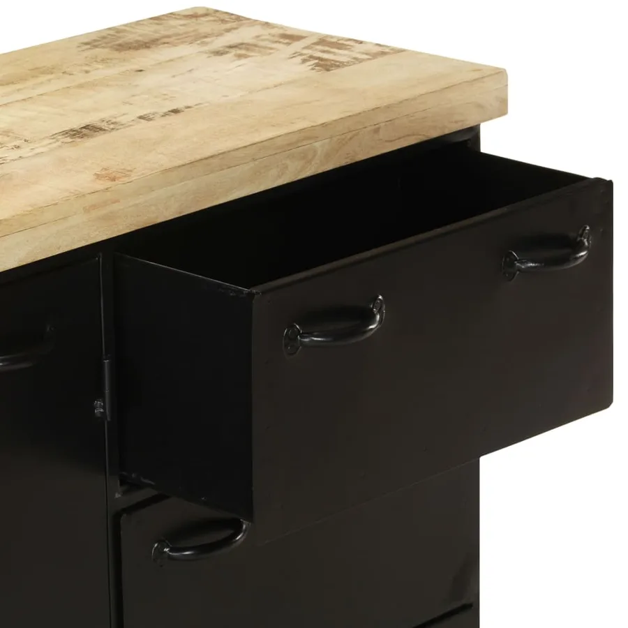 Buffet 140x38x76 cm Bois de manguier brut - 8