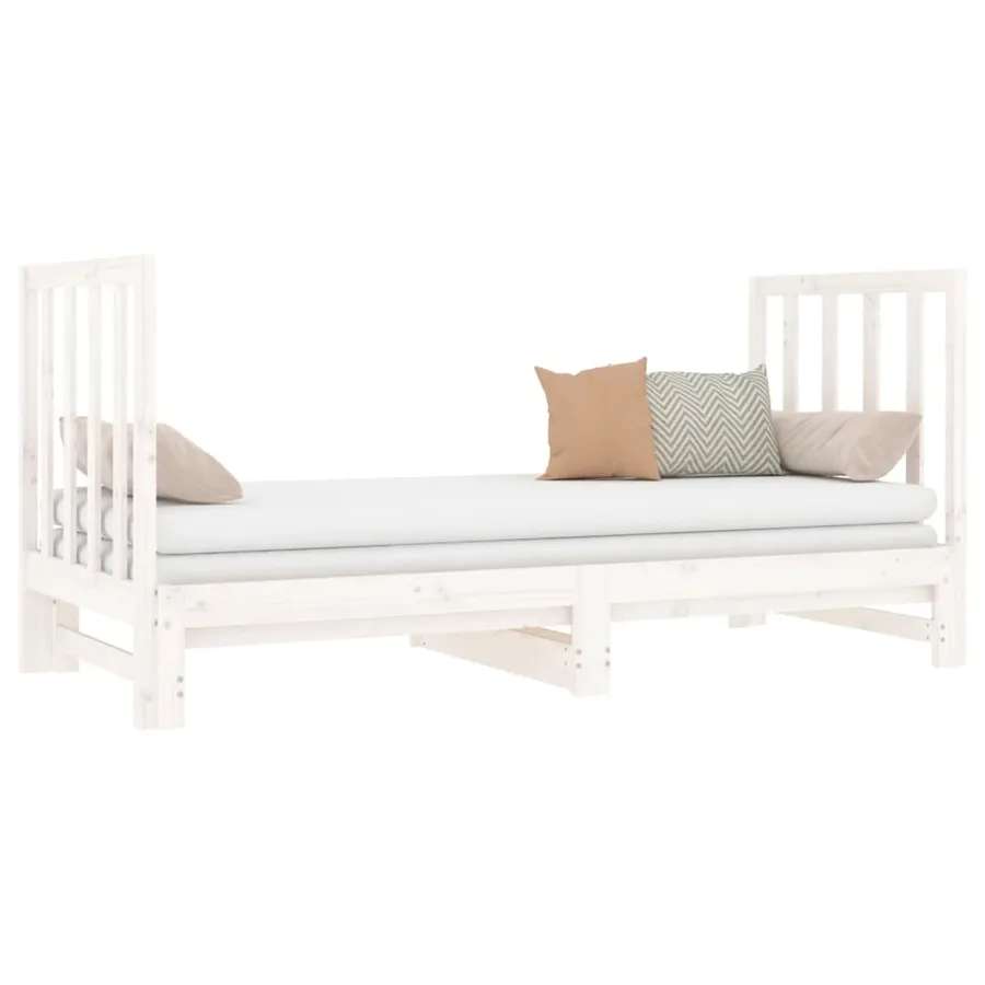 Lit coulissant sans matelas blanc 2x(90x190) cm - 3