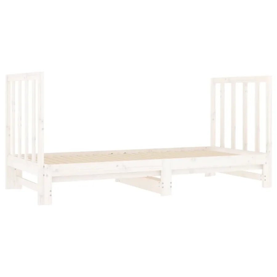 Lit coulissant sans matelas blanc 2x(90x190) cm - 4