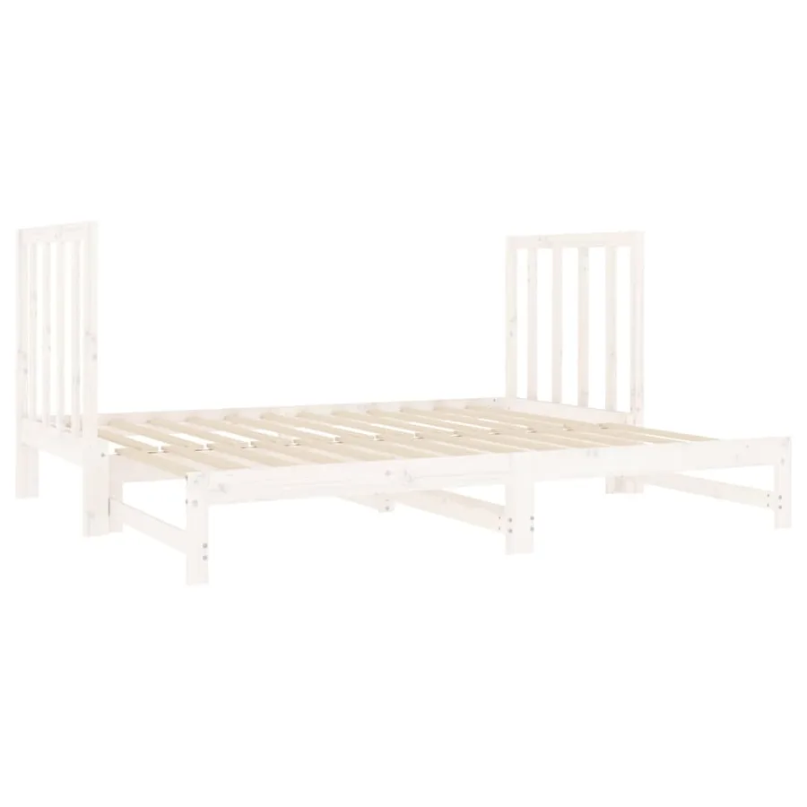 Lit coulissant sans matelas blanc 2x(90x190) cm - 5