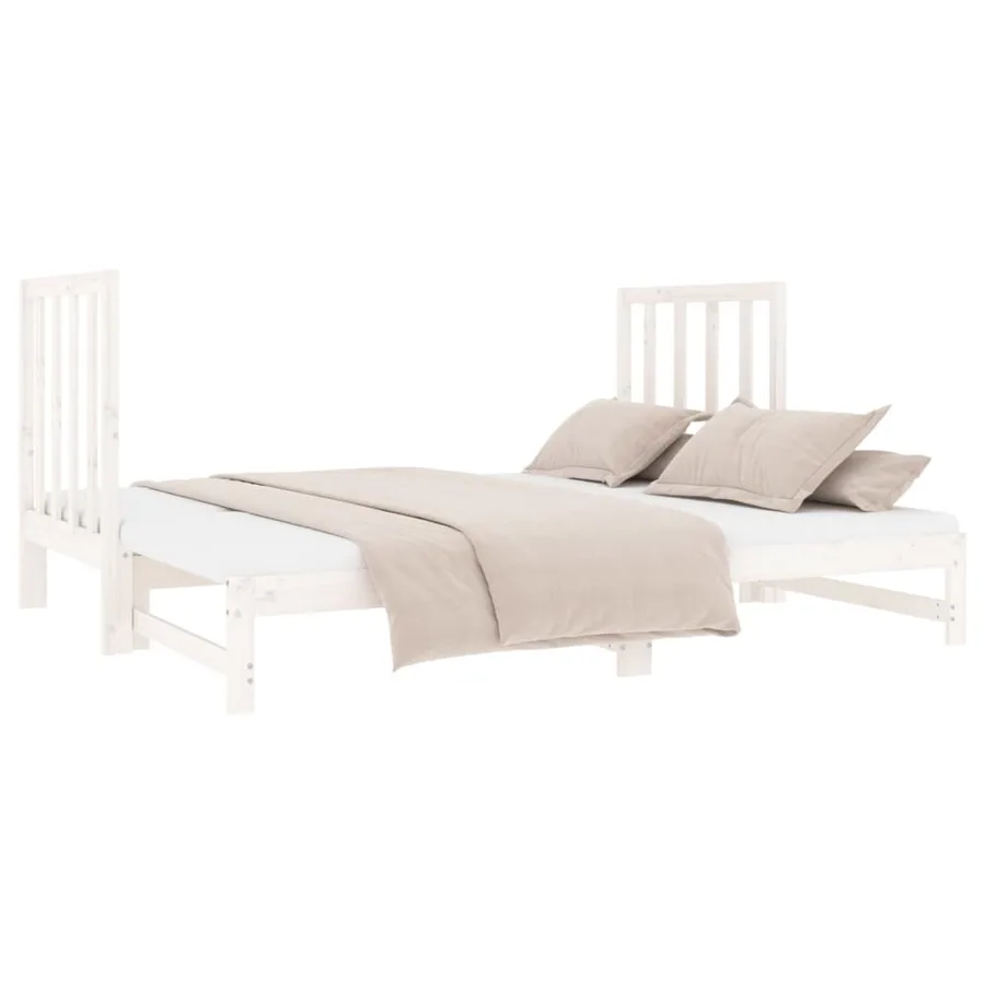 Lit coulissant sans matelas blanc 2x(90x190) cm - 7