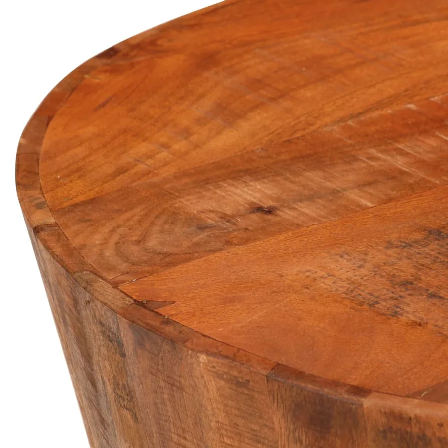 Table basse Ø 52x30 cm bois de manguier brut massif - 3