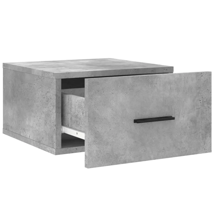 Table de chevet murale gris béton 35x35x20 cm - 6