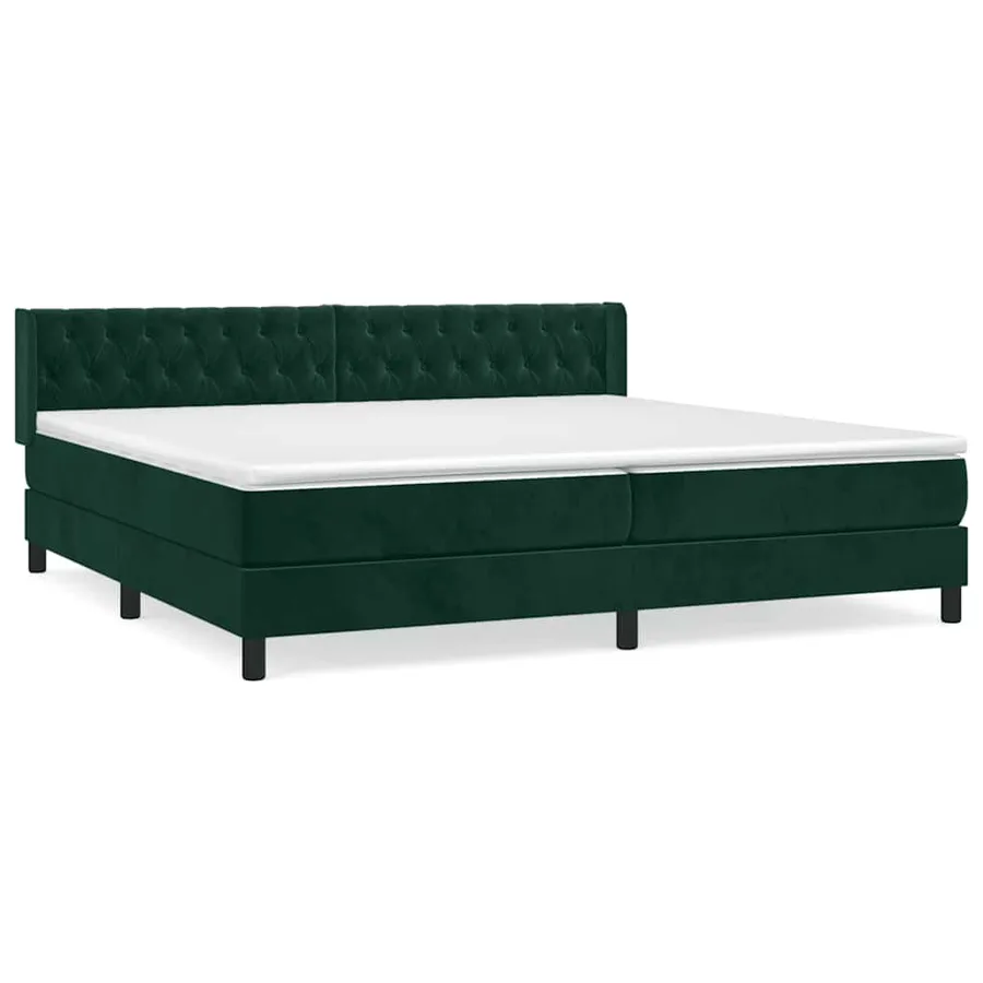 Sommier à lattes de lit et matelas Vert foncé 200x200cm Velours - 2