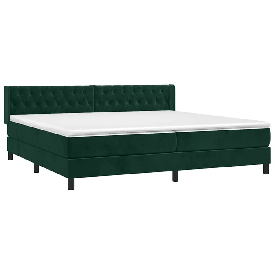 Sommier à lattes de lit et matelas Vert foncé 200x200cm Velours - 3