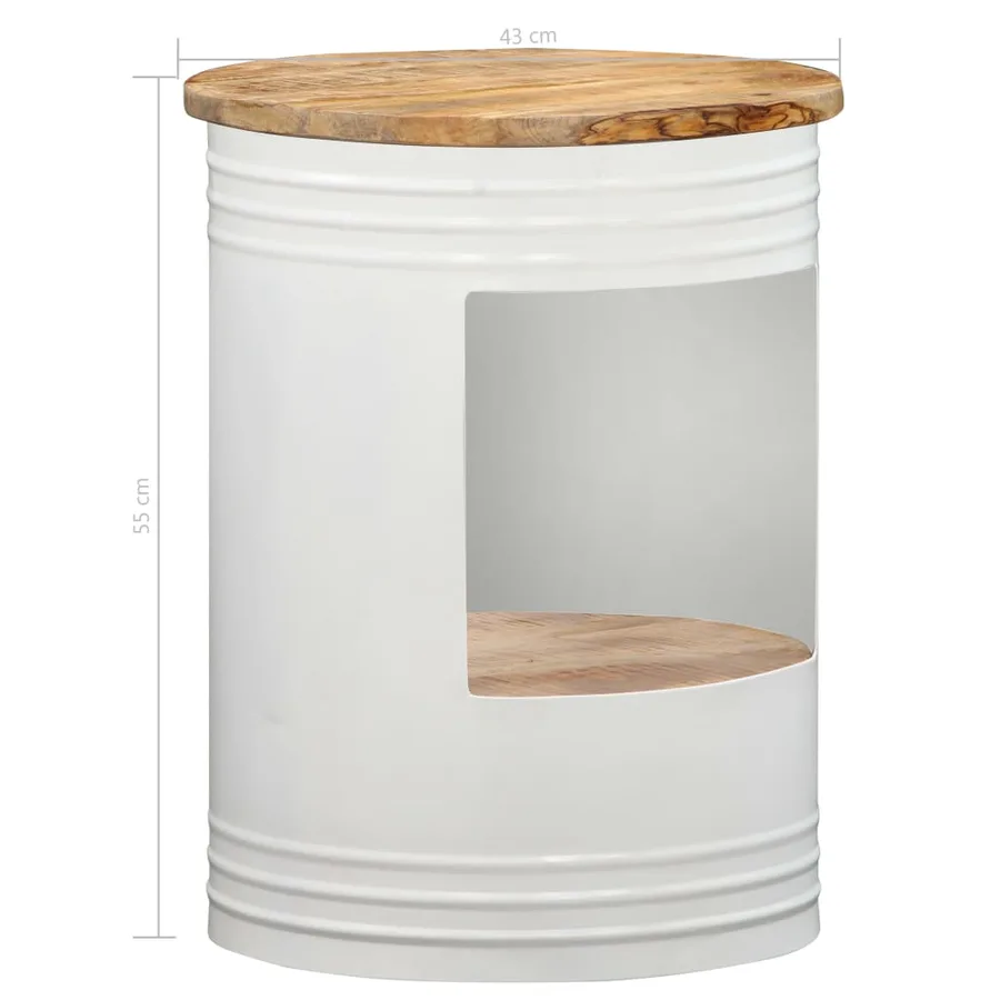 Table basse 43x55 cm Bois de manguier solide - 6