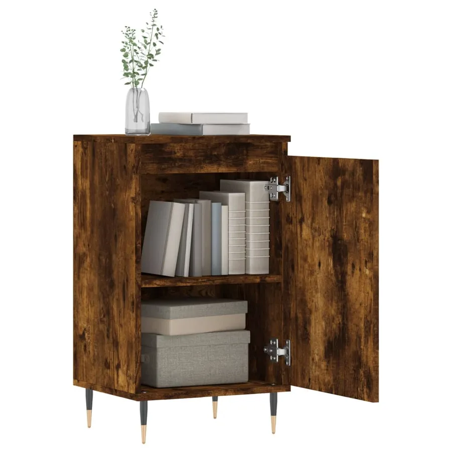 Buffet chêne fumé 40x35x70 cm bois d'ingénierie - 4