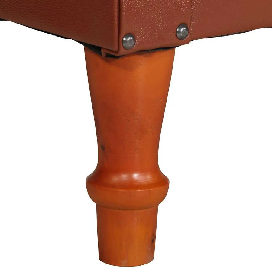 Fauteuil marron cuir véritable - 7