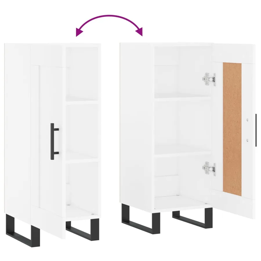 Buffet blanc 34,5x34x90 cm bois d'ingénierie - 9