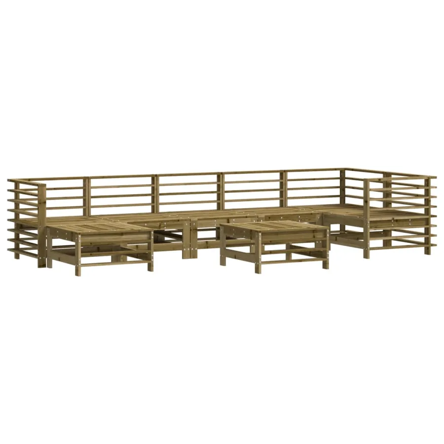 Salon de jardin 8 pcs avec coussins bois de pin imprégné - 3